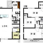 ３ＬＤＫ+ＷＩＣ　敷地５２坪　北西角地(間取)