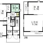 １階2LDK　2階2LDK　駐車場4台(間取)