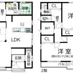 3LDK+納戸　全居室収納付(間取)