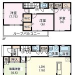 ４ＬＤＫ+２ＷＩＣ　令和１年築　内装リフォーム済(間取)